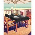 thumbnail image 2 of Outdoor Tablecloth with Umbrella Hole and Zipper 60 x 102 Inch Black Leather Texture Vintage Classic Table Cover for Rectangular Tables Waterproof Tabletop Collection for Patio Garden Picnic Camping, 2 of 6