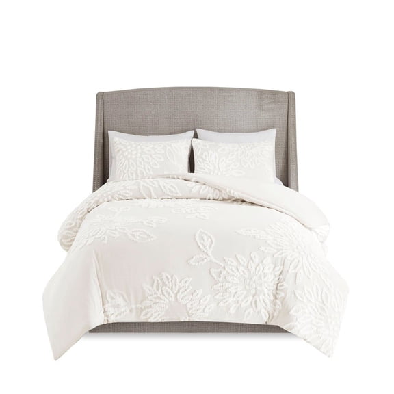 Gracie Mills Anita 3-Piece Farmhouse Tufted Cotton Chenille Floral Comforter Set - GRACE-12641