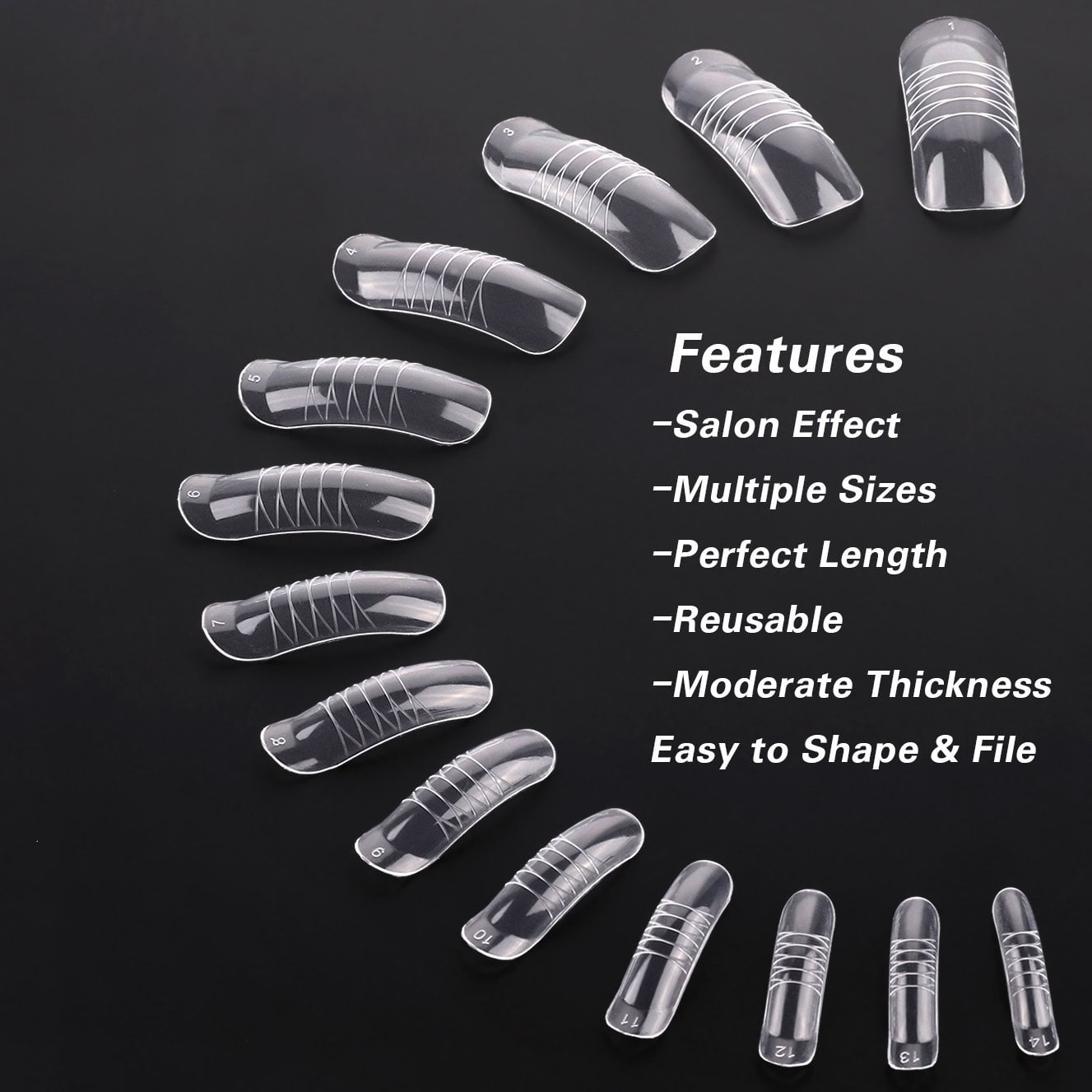 Makartt 140PCs/Case Dual Forms Nail Extension Gel Nail Mold Clear Full  Cover False Nail Tips Hybrid Gel Dual Forms and Acrylic Nail System Forms  with Scale A-11 140pcs/case Dual Forms with -