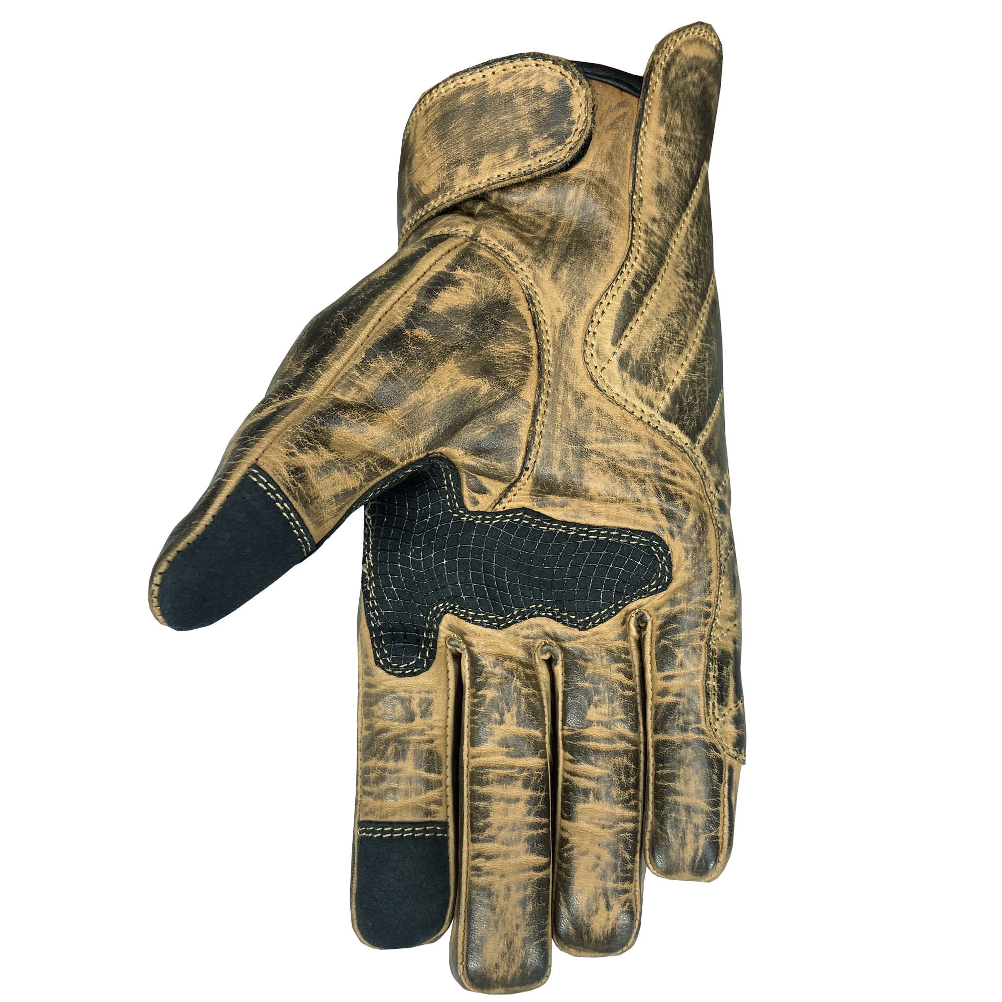 Jackets 4 Bikes Throttle Motorcycle Gloves for Men - Leather Motorbike Riding Gloves Brown L