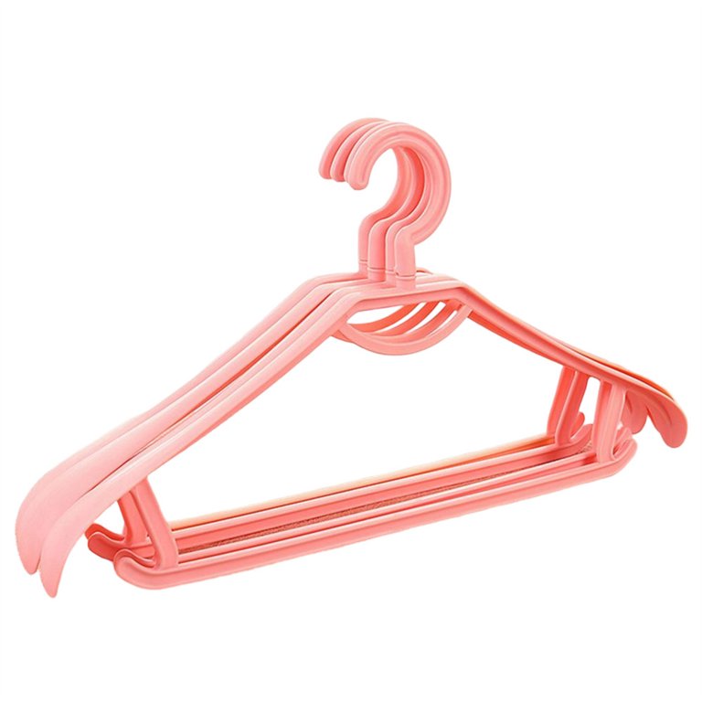 Stamens 10pcs Clothes Hanger Non-Slip Drying No Trace Plastic Hanger for  Home Use(Pink) 