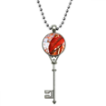 thumbnail image 1 of Red Maple Nature Picture Pendant Vintage Necklace Silver Key Jewelry, 1 of 3