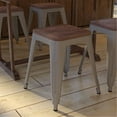 thumbnail image 2 of Flash Furniture Kai Series 18"H Square Backless Dining Barstool, Silver (Set of 4), 2 of 5