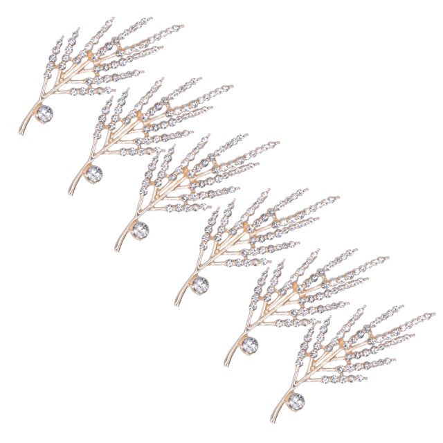 Decoración De Ropa, Delicado, Elegante, Atractivo, Forma De Flor, Broche De Flor, Para Mujer, Ropa De Bricolaje, Joyería, Decoración, Hacer Regalos Hechos A Mano, Amigos EOTVIA Rama de trigo con diamantes de imitación blancos