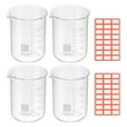 thumbnail image 1 of 300ml Glass Beaker, 4 Pack Measuring Glass Beaker Graduated Borosilicate Lab Cups Mug Low Form  Heat Safe Transparent with Spout Label for Laboratory Science Kitchen Liquids, 1 of 6