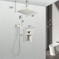 thumbnail image 3 of Cfowner Brushed Nickel Shower System- 16 Inches Ceiling Shower Faucet Set with Shower head, Handheld-Shower Combo Set for Bathroom-Easy Installation- Eco-Friendly, 3 of 6