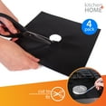 Kitchen + Home Set of 4 Heavy Duty Nonstick Stove Top Liners, Square