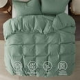 thumbnail image 4 of Washed  Duvet Cover Queen - Green Minimalist  Duvet Cover Linen, 4 of 9