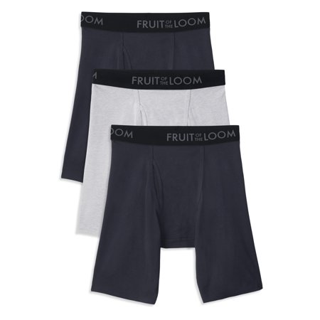 Fruit of the Loom Men's Breathable Cotton Micro-Mesh Assorted Long Leg Boxer Briefs
