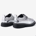 thumbnail image 5 of Ticikt Shiny Sequin Lace-up Oxfords for Boys & Girls Wingtip Brogue Dress Shoes for School Wedding Birthday Party,Color:Silver, 5 of 7