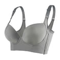 thumbnail image 1 of Seitruly Sujetador de mujer Cierre frontal completo Forma CDE Sujetador de dama 7 filas Correa de hombro ajustable Ropa interior Bralette Lencería fajas Gris 48/110CDE Seitruly CE013517-17B, 1 of 6