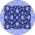 thumbnail image 1 of Ahgly Company Machine Washable Indoor Round Persian Blue Traditional Area Rugs, 3' Round, 1 of 4