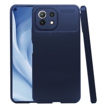 Atti Rugged Carbon Xiaomi Mi 11 Lite 4g/5g Azul Marino 1pz Mas Mica 9D Atti Funda de Silicon Uso Rudo