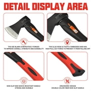 14 Portable Camping Hatchet - Heat-Treated Alloy Steel Axe with Fiberglass Handle for Wood Chopping, Ideal for Camping, Carpentry & Gardening (Model: 1PC)