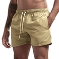thumbnail image 4 of MSJUHEG Mens Shorts Men'S Shorts Solid Color Candy-Colored Lace-Up Beach Pants Shorts Shorts Men Khaki Xl, 4 of 4
