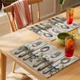thumbnail image 4 of Knife and Fork Placemats Set of 6, Tableware Floral Non-Slip Place Mats Washable Table Mats for Kitchen Dining Table Decorations Indoor/Outdoor, 4 of 9