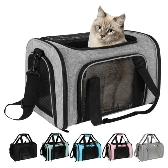 Top Tasta Transportín para perros y gatos, transportador para mascotas para gatos pequeños, medianos y grandes, transportador para perros con lados suaves, transportador para perros pequeños, portátil