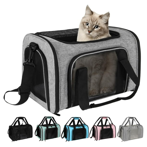 Top Tasta Transportín para perros y gatos, transportador para mascotas para gatos pequeños, medianos y grandes, transportador para perros con lados suaves, transportador para perros pequeños, portátil