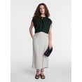 thumbnail image 3 of Time and Tru Women’s Linen-Blend Tunic Top with Ruched Sleeves, Sizes XS-XXXL, 3 of 6