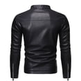 thumbnail image 5 of Chaqueta de cuero para hombre, juvenil, de corte ajustado, informal, para hombre, chaqueta de cuero para motociclista, 5 of 5