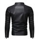 thumbnail image 4 of Chaqueta de cuero para hombre, juvenil, de corte ajustado, informal, para hombre, chaqueta de cuero para motociclista, 4 of 5
