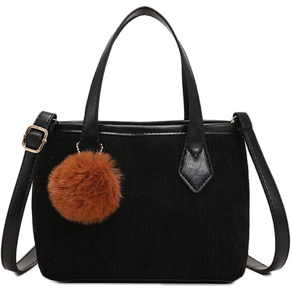 CoCopeaunts Corduroy Handbag for Women Large Zipper Tote Hobo Bag Fashion Cute Retro Crossbody Shoulder Bag Students Commute Bag