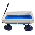 thumbnail image 3 of Hassch Outdoor Wagon Carrier Trolley Pulling Utility Wagon Cart All Terrain 178lbs Load with Wood Railing Air Tire, Blue, 3 of 10