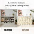 thumbnail image 6 of Orange Flower Leaf Cabinet Curtains 35"W x 35"L, Botanical Plant Floral Tree Branch Sink Skirt for Bathroom Vanity Kitchen Self Adhesive, Dust-Proof Privacy Curtain for Shelves Closet Laundry Pantry, 6 of 9