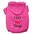 thumbnail image 1 of Sweat à Capuche pour Animaux "I Do Bad Things" Imprimé Écran Rose Vif Taille TP (8), 1 of 1
