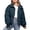 Blue, variant on Women’s Winter Cropped Puffer Jacket Coat Casual Quilted Baggy Long Sleeve Zip Down Jackets Outerwear Brown S