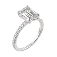 thumbnail image 2 of Charles & Colvard 14K White Gold Moissanite 9x7mm Emerald Engagement Ring-Size 5 2.76cttw DEW, 2 of 9
