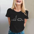 thumbnail image 3 of T Shirts for Women Short Sleeve Crewneck Casual Cute Dinosaur Graphic Tees Funny Dino Shirt Summer Tops, 3 of 5