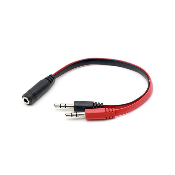 3.5mm Female to Dual Male Headphone Mic Audio Y Splitter AUX Cable