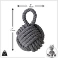 thumbnail image 3 of Nautical Knot Door Stopper, Set of 2, Grey and White, Natural Jute Rope, Hand Tied, Loop Handle, 6 D x 9 H inches, Weighted, 5.5 Pounds Together, 3 of 6
