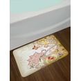 thumbnail image 2 of Floral Bath Mat, Asian Oriental Flower Ornaments Pattern Curvy Swirled Abstract Design Colorful Art, Non-Slip Plush Mat Bathroom Kitchen Laundry Room Decor, 29.5 X 17.5 Inches, Multicolor, Ambesonne, 2 of 2