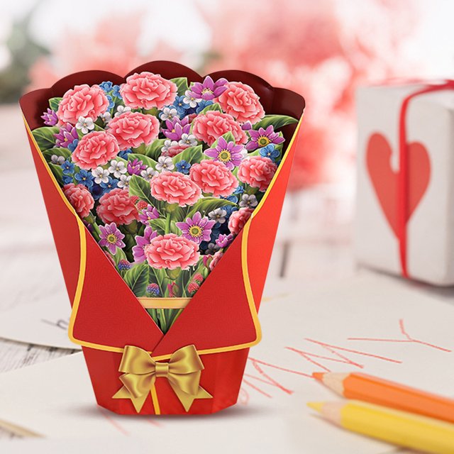 Tarjetas de felicitación Tarjetas emergentes de papel para todas las ocasiones (Clavel) Sywqhk libre de BPA