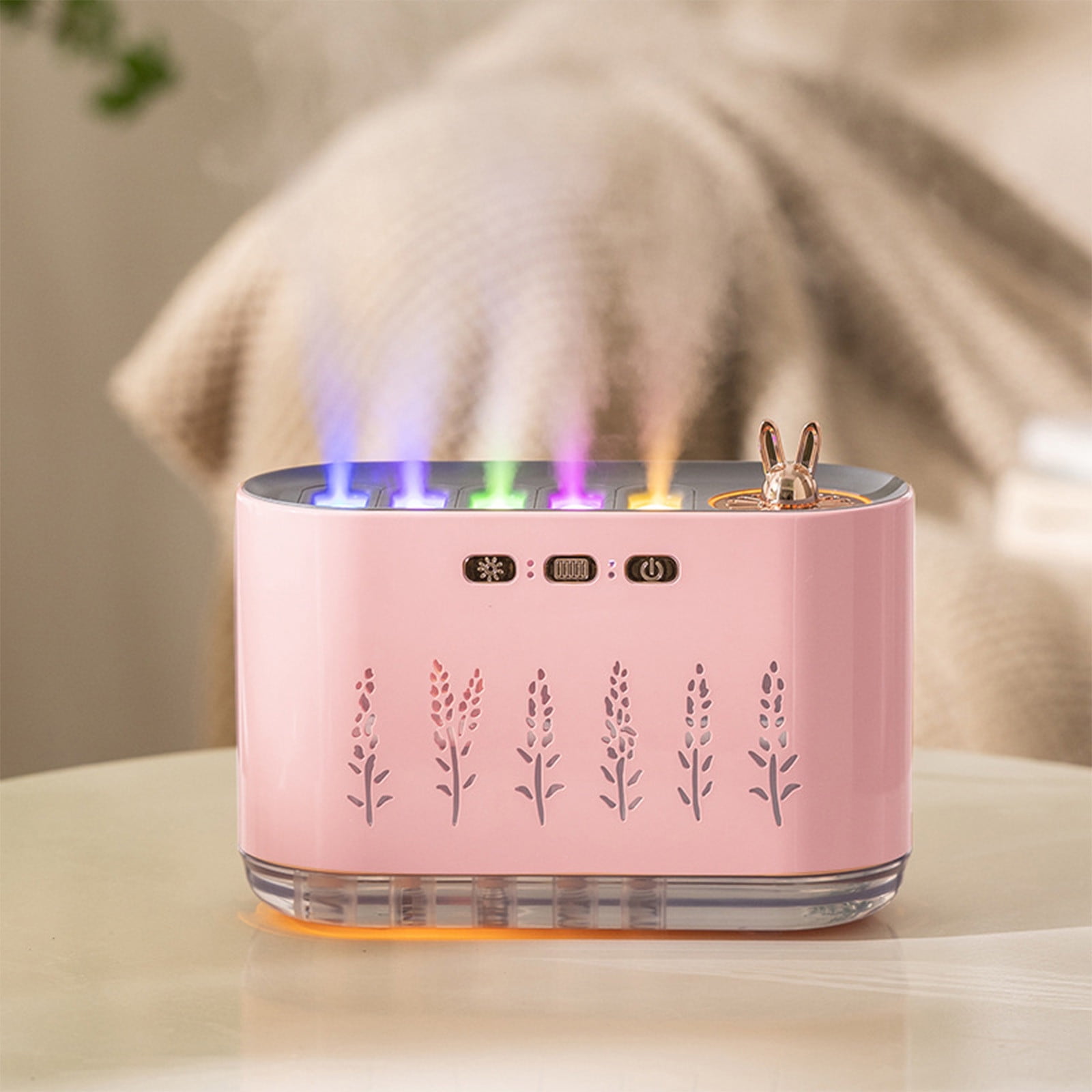 Iumwxz USB Humidifier with Digital Humidity Display, 700ML Portable Cool Mist Humidifier for Bedroom Office Plants, Quiet Operation with 3 Mist Modes, USB Powered Easy to Clean