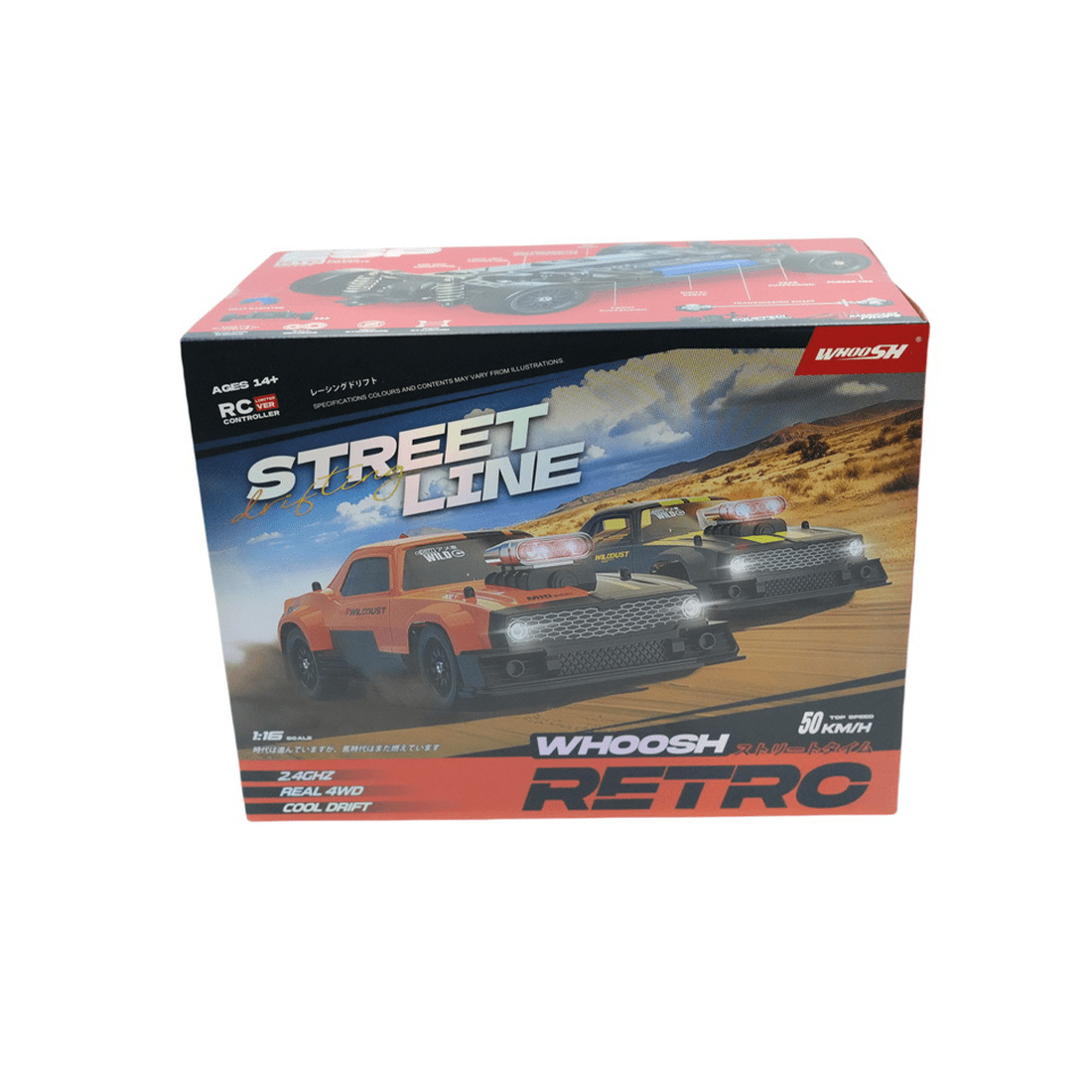 1/16 Scale 4WD RC Drift Car High Speed Racing Remote Control Vehicle With ESP Gyroscope Stabilization LED Front Rear Lights Full Proportional Driving System For Adults Hobbyists