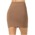 thumbnail image 2 of Women's Club Bodycon Mini Skirts Solid Basic Elastic High Waisted Stretch Pencil Skirt Casual Trendy A-line Skirts, 2 of 4