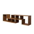thumbnail image 3 of Modern TV Cabinet for 65 Inch TV, Double L-Shaped TV Stand, Large Television Stand with Storage Shelves, Console TV Cabinet for Living Room, Bedroom, Walnut, 3 of 8