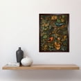 thumbnail image 2 of Birds and Butterflies on Autumnal Tree Folk Art Art Print Framed Poster Wall Decor 12x16 inch, 2 of 5