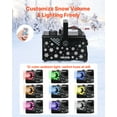 thumbnail image 3 of VEVOR 900W Snow Machine with 9 LED RGB Lights, 12 LED Lighting Colors, and Wireless Remote, Handheld/Hanging Outdoor Snowflake Machine Fake Snow Machines, 3 of 9