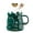 Green, variant on Coffee Cup Water Mugs with Lid Stirring Christmas Tree Shape Ceramic 4 Colors to Choose Gifts for