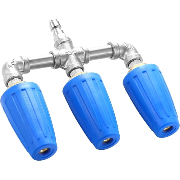 Triple Turbo Nozzle for Pressure Washer, 360° Rotating 3-in-1 Nozzle, 1/4" Quick Connect, 2.0 Orifice, 4000 PSI