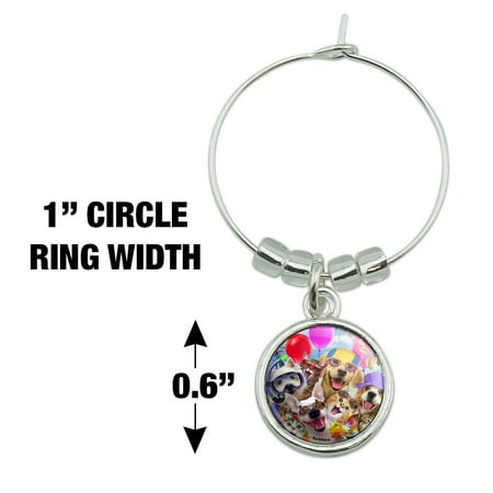 

Dogs Cats Beach Party Selfie Wine Glass Charm Drink Marker