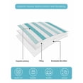 thumbnail image 5 of Quilts Full Size Bedding Set, Teal Aqua Stripe Lightweight Quilted Comforter, Gradient Geometric White Vertical Striped Soft Reversible Bedspread Coverlet with Pillow Covers for All Season, 78" x 90", 5 of 7