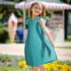thumbnail image 5 of Balery a Teal Ribbonin Camisón de princesa para niñas, pijama de algodón con mangas abullonadas, suave y bonito.-Large, 5 of 6