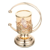 COMPUKAS Iron Candle Holder Set for Electric Candles Clear Taper Holders