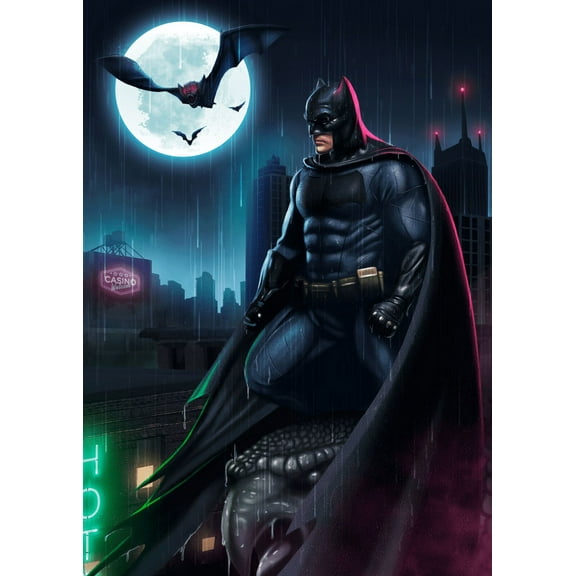 DIY Diamond Painting The Batman 12x16Inch, Full Round Drill Kits Cross Stitch Mosaic Art for Adults Relax & Home Wall Decor Festival Gift