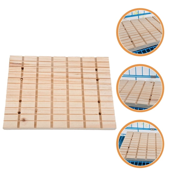 unbranded Wooden Grinding Deck Things for Rabbits to Scratch Toys Kitten Yellow